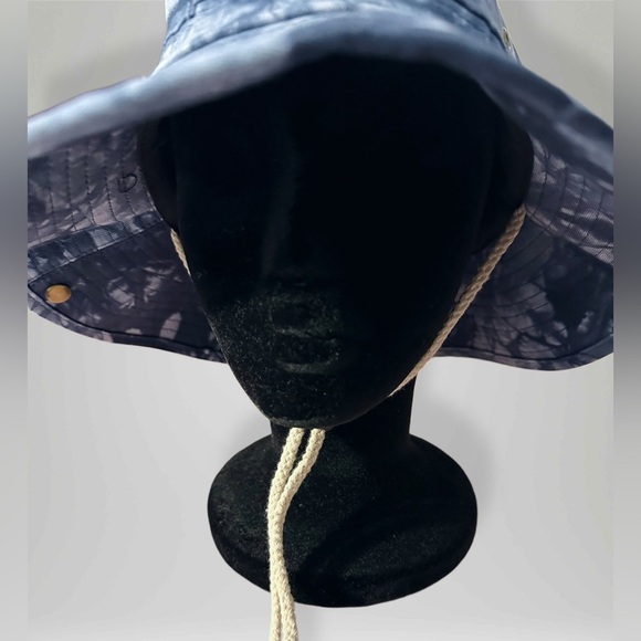 NWOT Summer Unisex Blue Camouflage Outdoor Fishing Boonie Hat Wide Brim OS - Picture 4 of 12